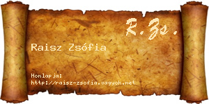 Raisz Zsófia névjegykártya